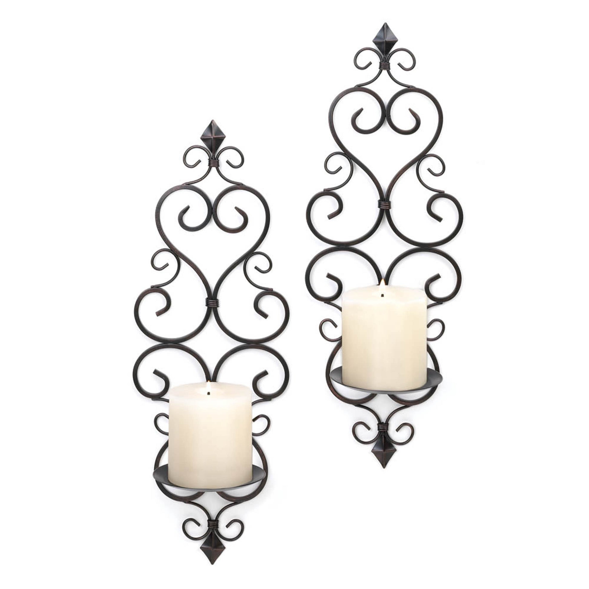 FLEUR-DE-LIS WALL SCONCE DUO