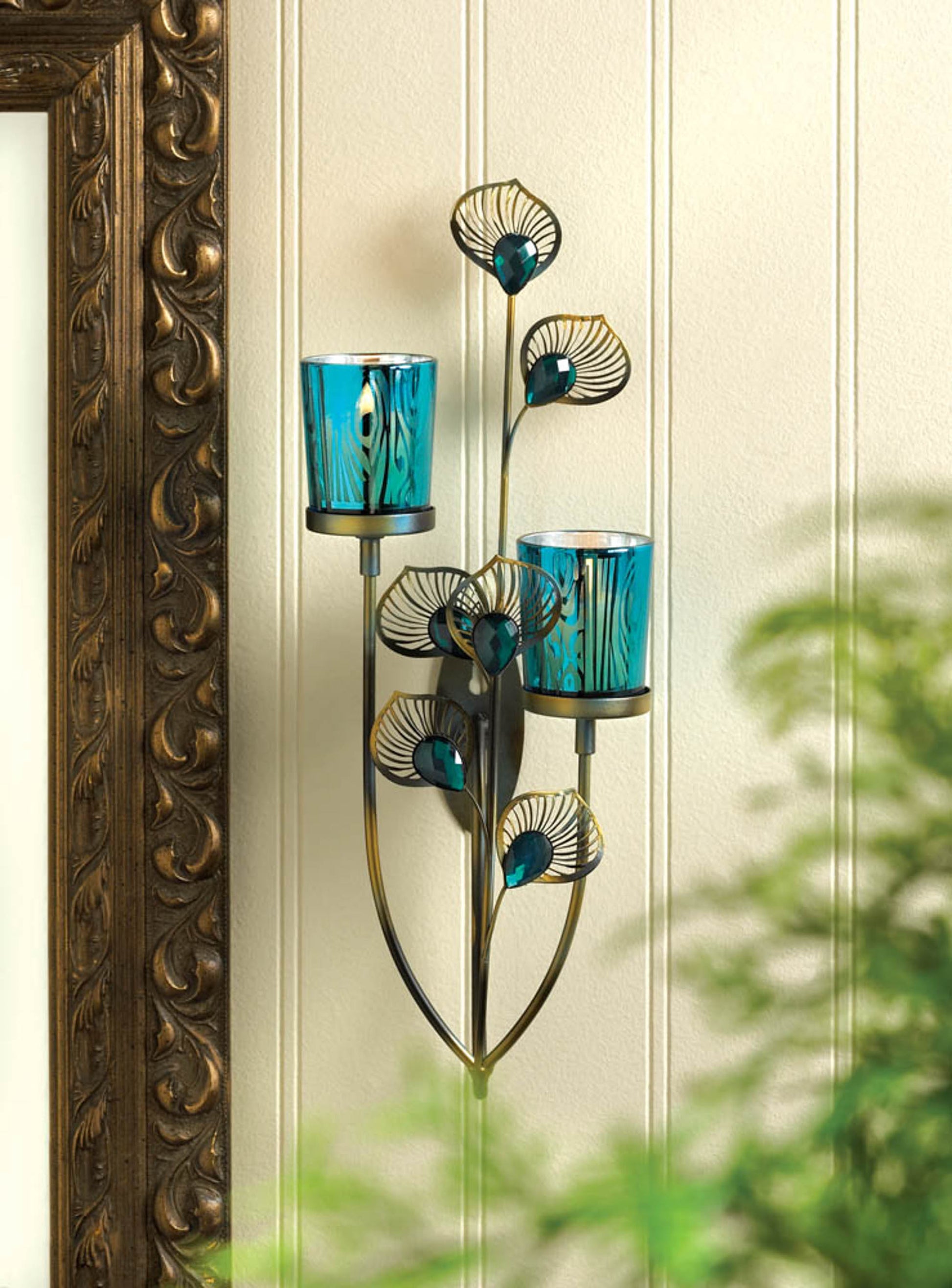 PEACOCK PLUME WALL SCONCE