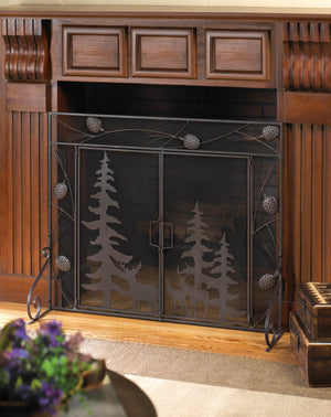 WOODLAND FOREST FIREPLACE SCREEN