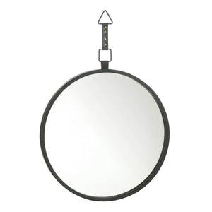 ROUND MIRROR WITH LEATHER STRAP