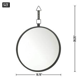 ROUND MIRROR WITH LEATHER STRAP