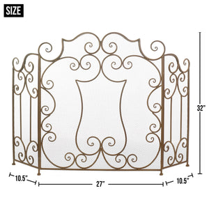 MODERN SCROLL FIREPLACE SCREEN