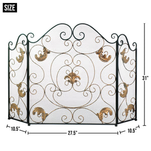 GOLD FLEUR-DE-LIS FIREPLACE SCREEN