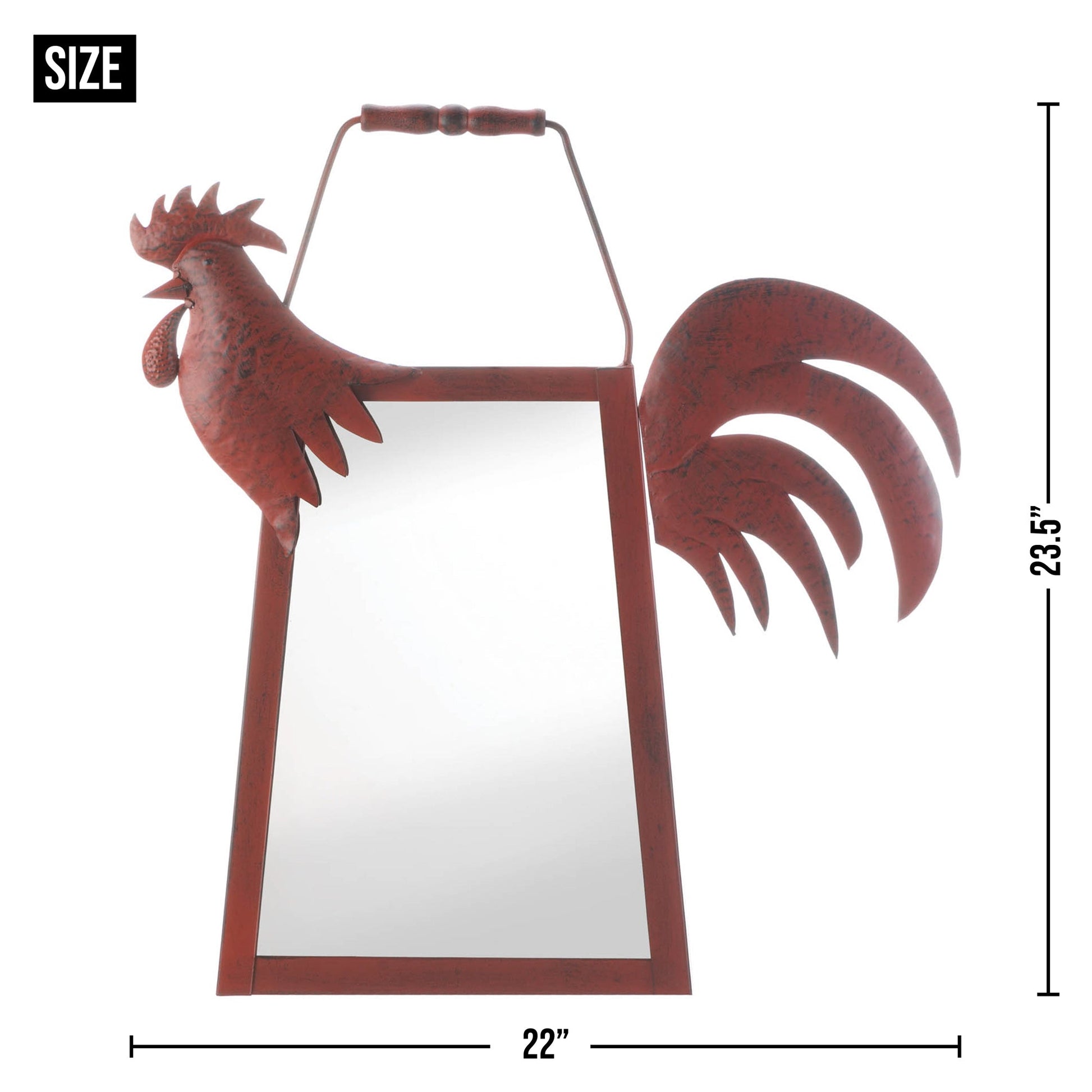 Accent Plus Rooster Mirror - Farmhouse Style Wall Decor