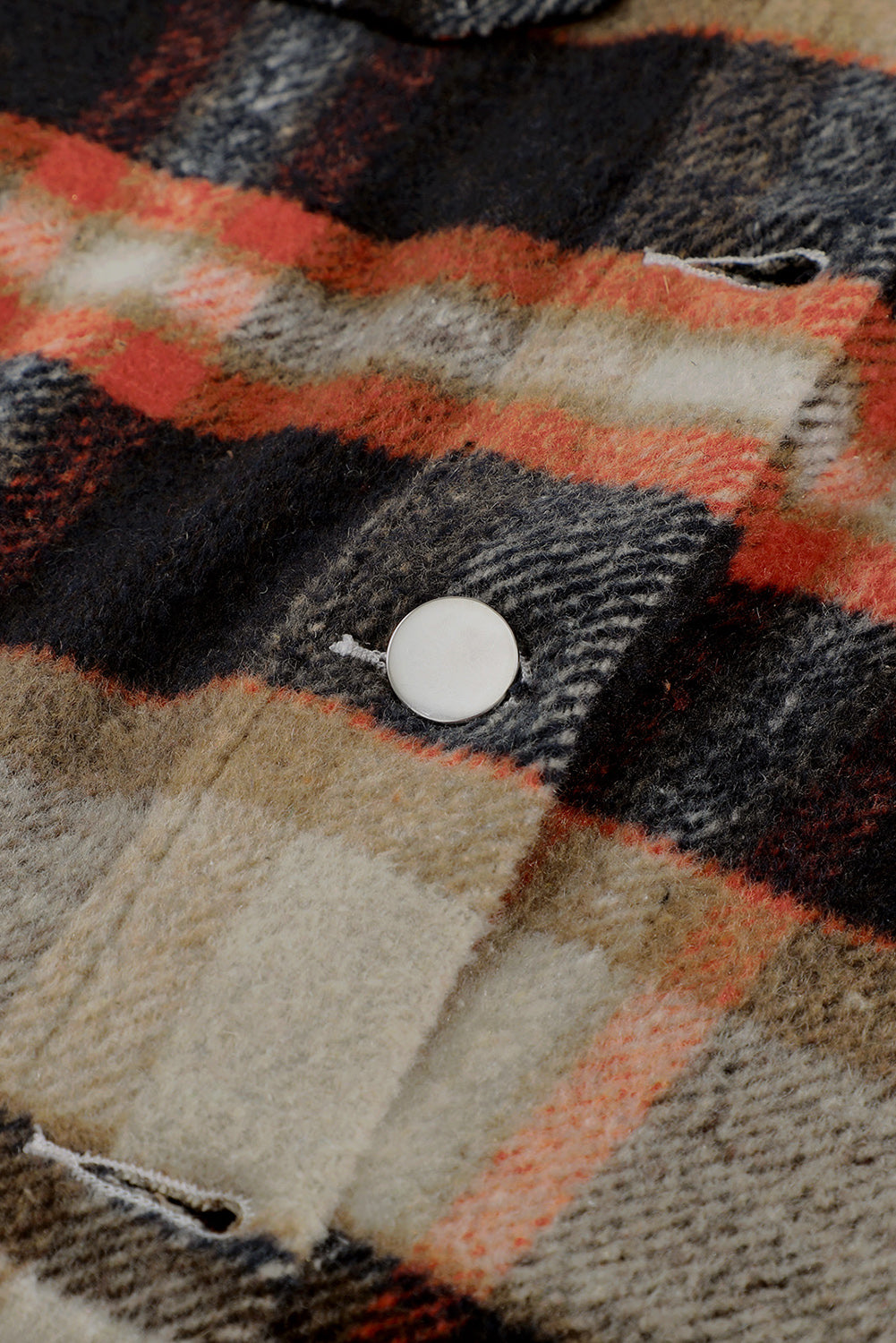 Brown Plaid Button Up Long Sleeve Flannel Shacket