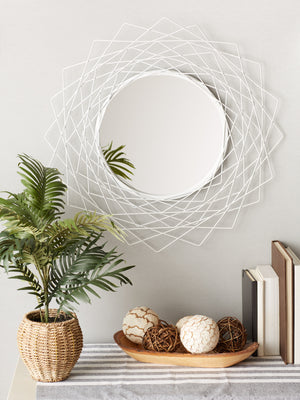 GEOMETRIC WHITE WALL MIRROR