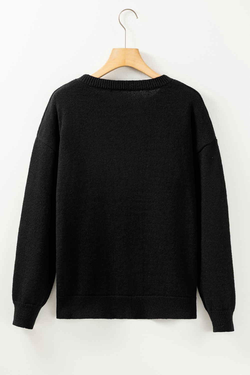 Black Holly Jolly Round Neck Casual