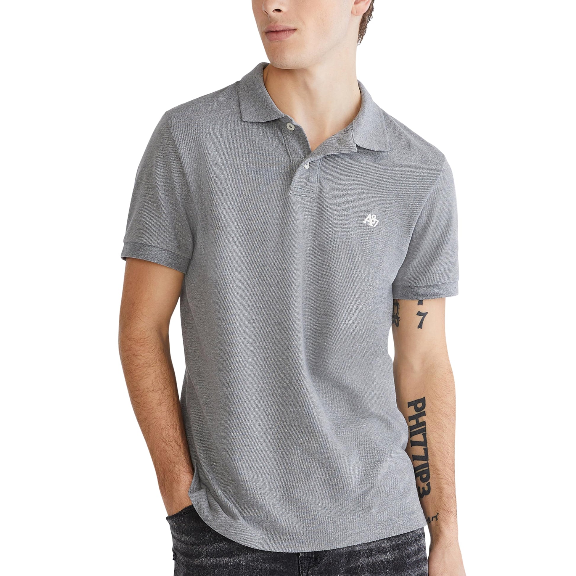 AEROPOSTALE Men's Polo, Deep Navy, Medium