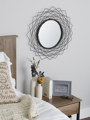 GEOMETRIC BLACK WALL MIRROR