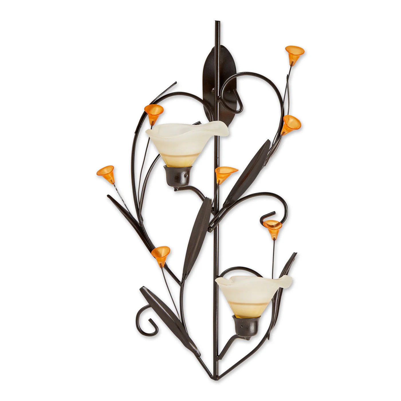 AMBER LILIES CANDLE WALL SCONCE