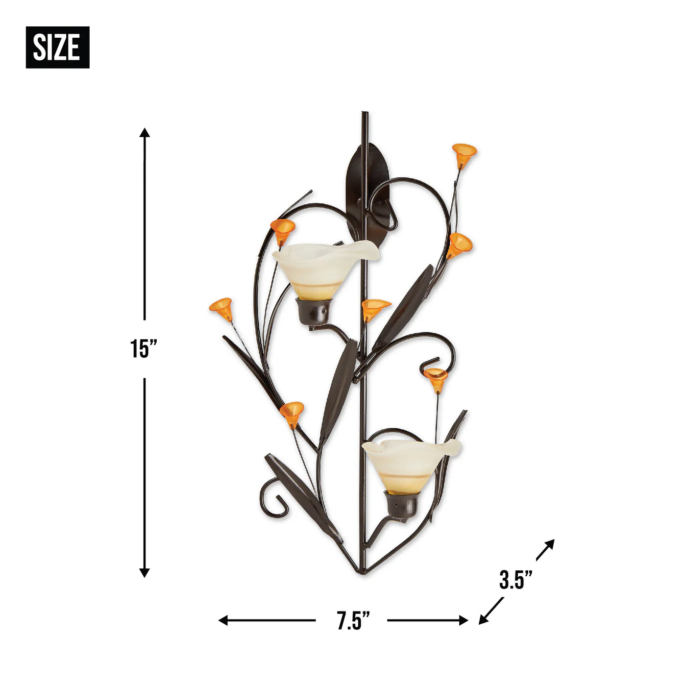 AMBER LILIES CANDLE WALL SCONCE