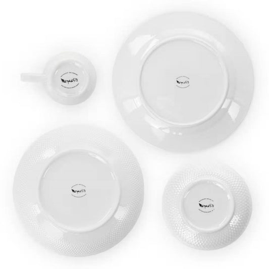 18-Piece White Porcelain Dinnerware Set with Plates, Bowls, and Mugs - Service for 4