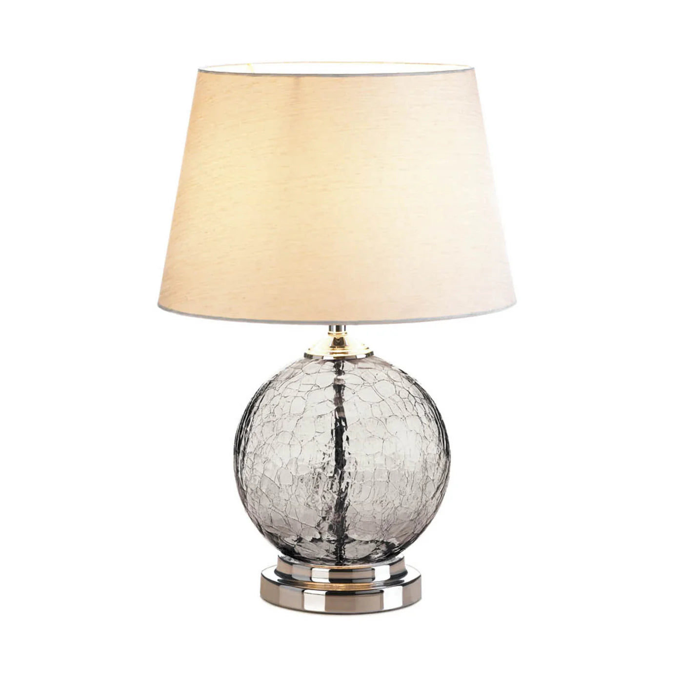 GREY CRACKED GLASS TABLE LAMP