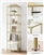 Narrow Glass Shelf Bookcase Bedroom Living Office Bath Storage Unit in Gold