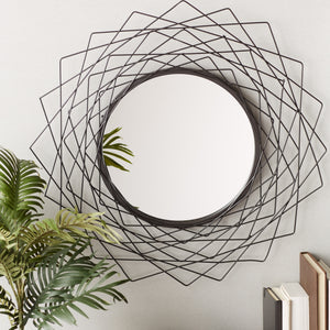 GEOMETRIC BLACK WALL MIRROR