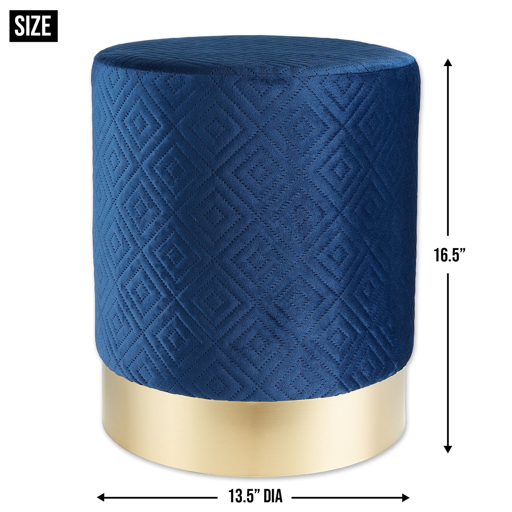 Navy Blue Velvet Stool