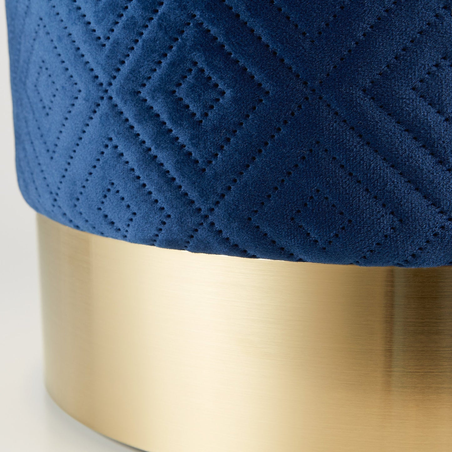 Navy Blue Velvet Stool