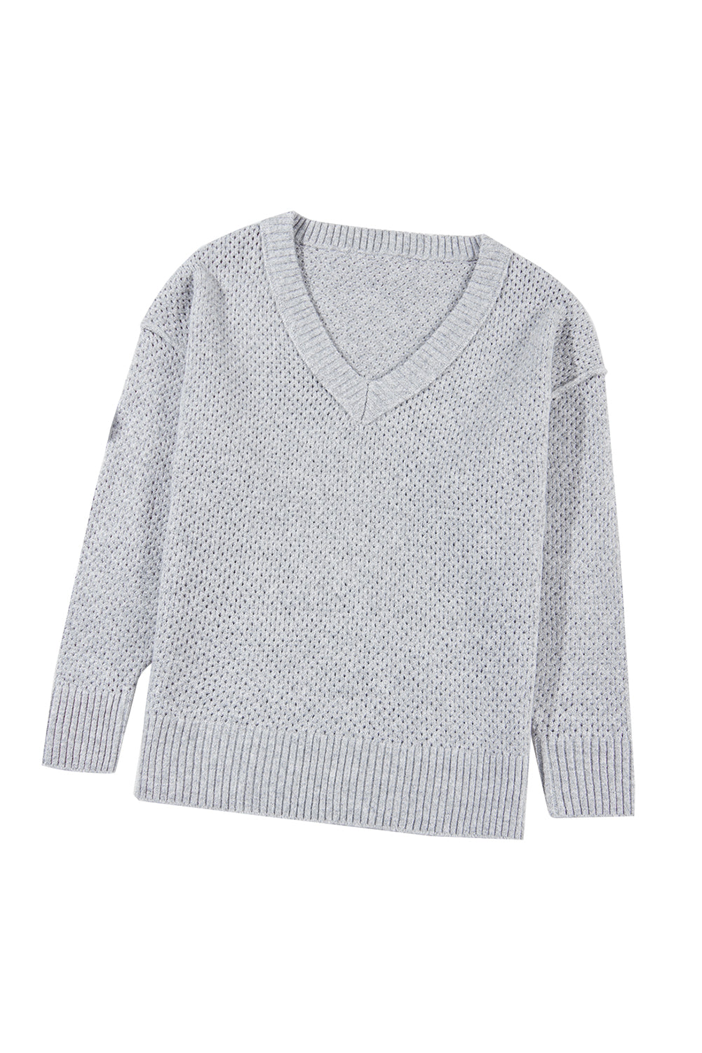 Parchment Plain Oversized Hollowed Knit Sweater