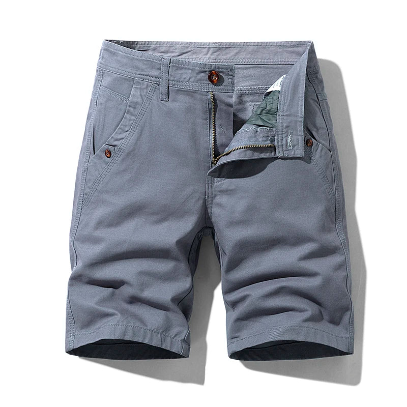 2024 Men New Summer Solid Color Cargo Shorts Leisure Fashion Comfort  Breathableelastic  Large Pocket Military Short Men