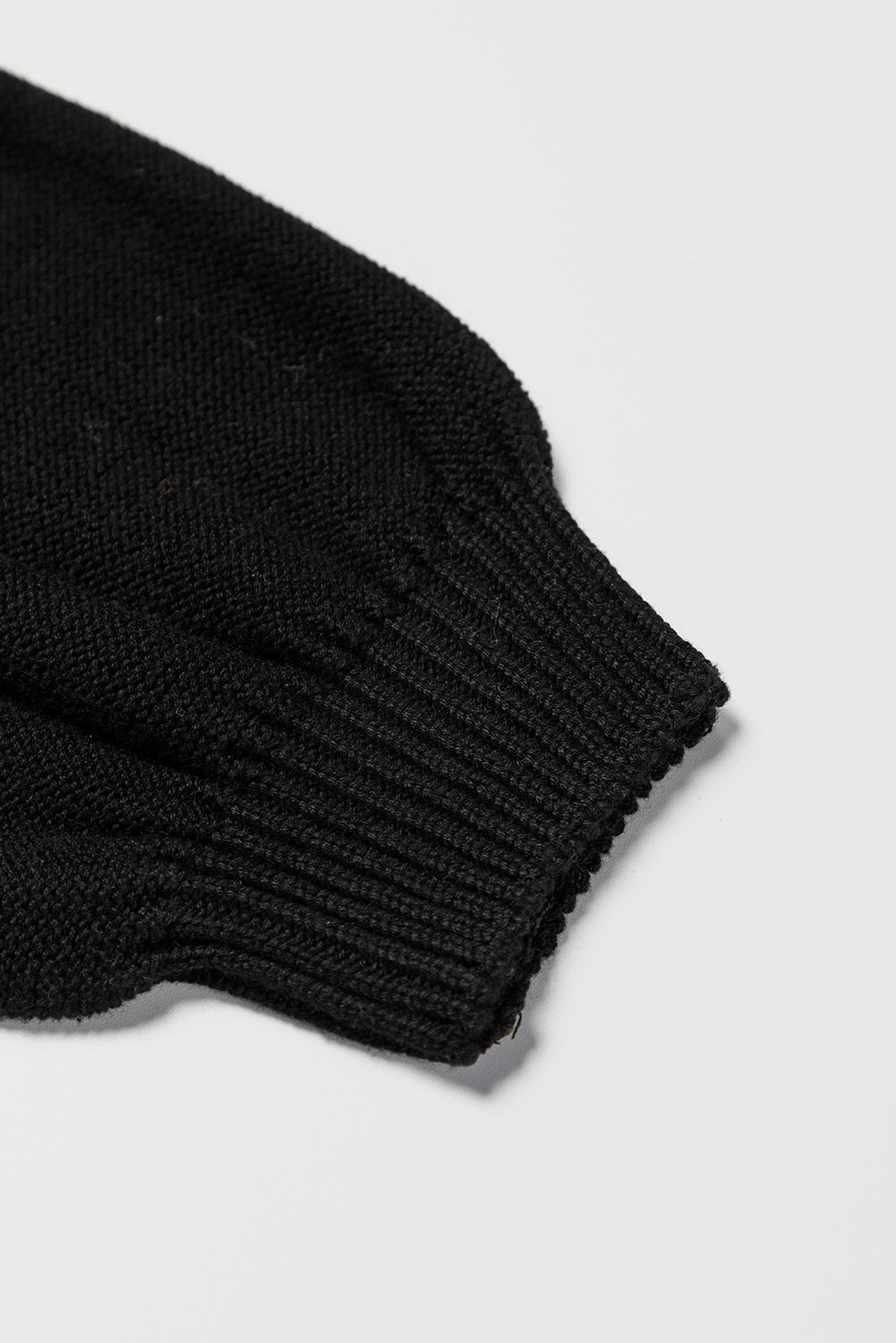 Black Colorblock Bishop Sleeve Exposed Seam Ribbed Trim Sweater