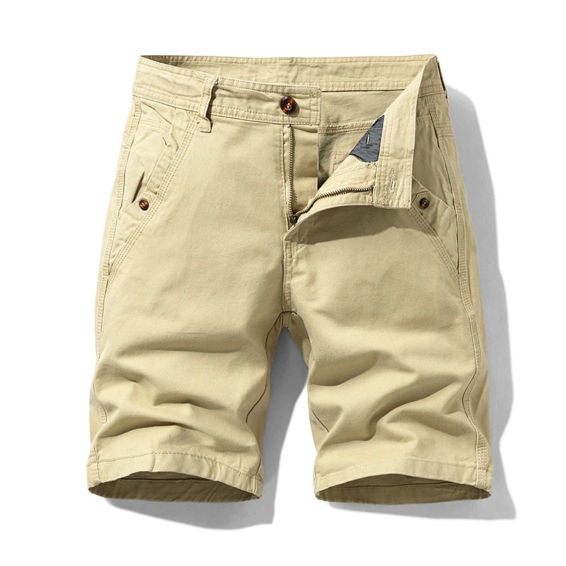 2024 Men New Summer Solid Color Cargo Shorts Leisure Fashion Comfort  Breathableelastic  Large Pocket Military Short Men