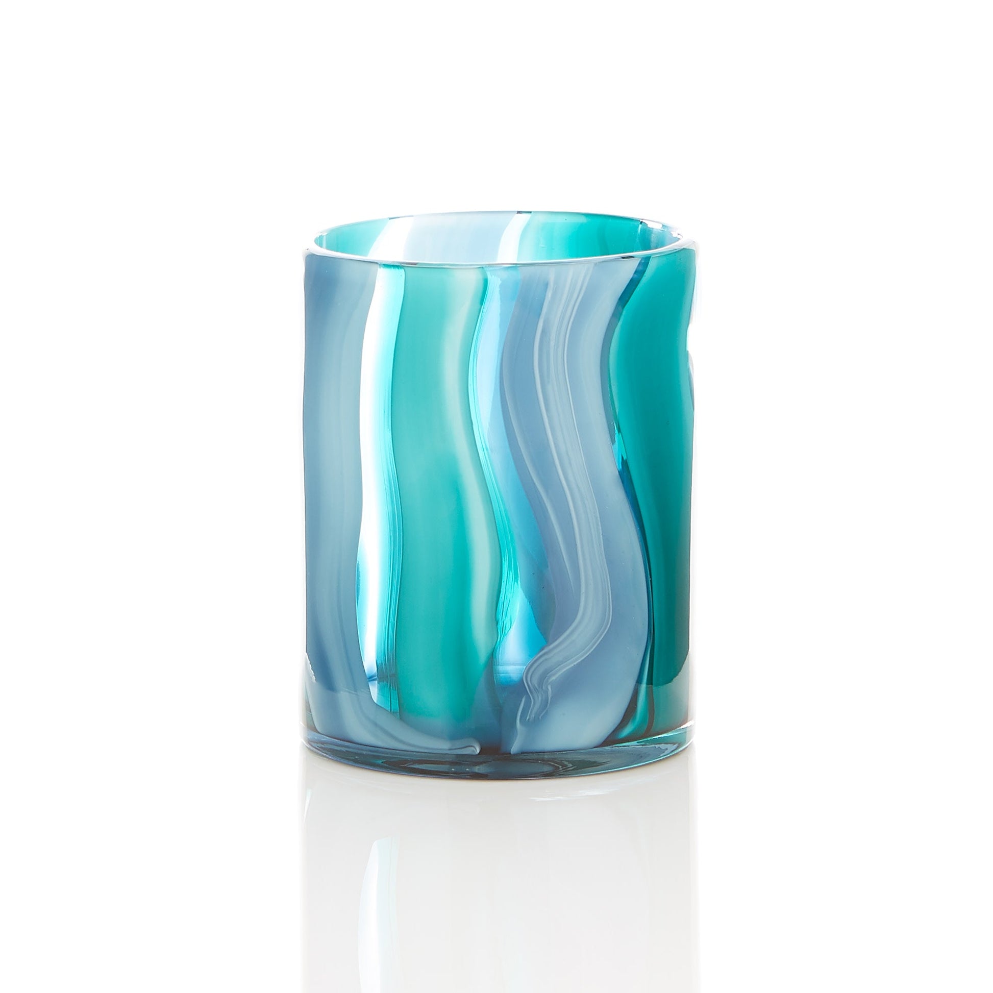 Accent Plus Small Blue Cylinder Glass Vase - Elegant Home Decor