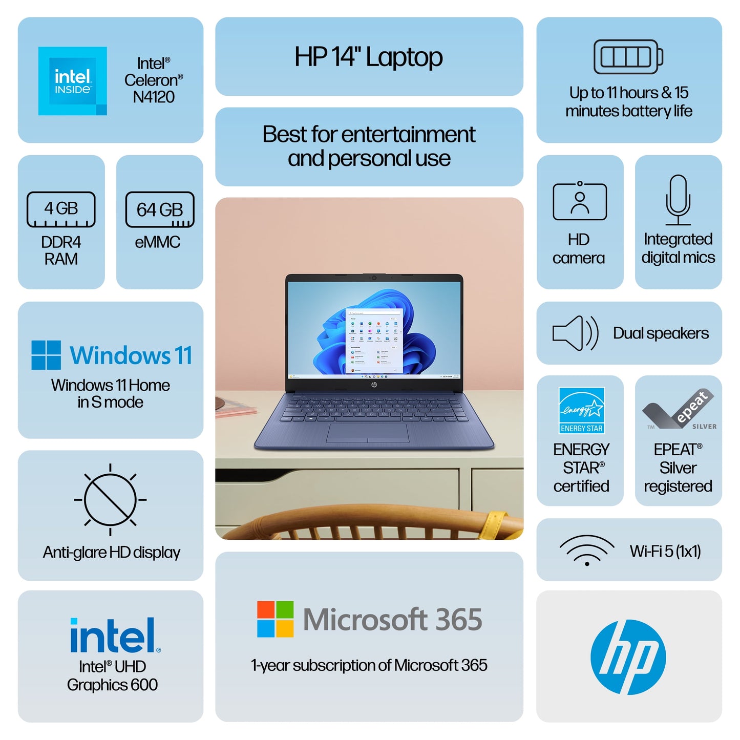 HP Stream 14 inch Laptop Intel Processor