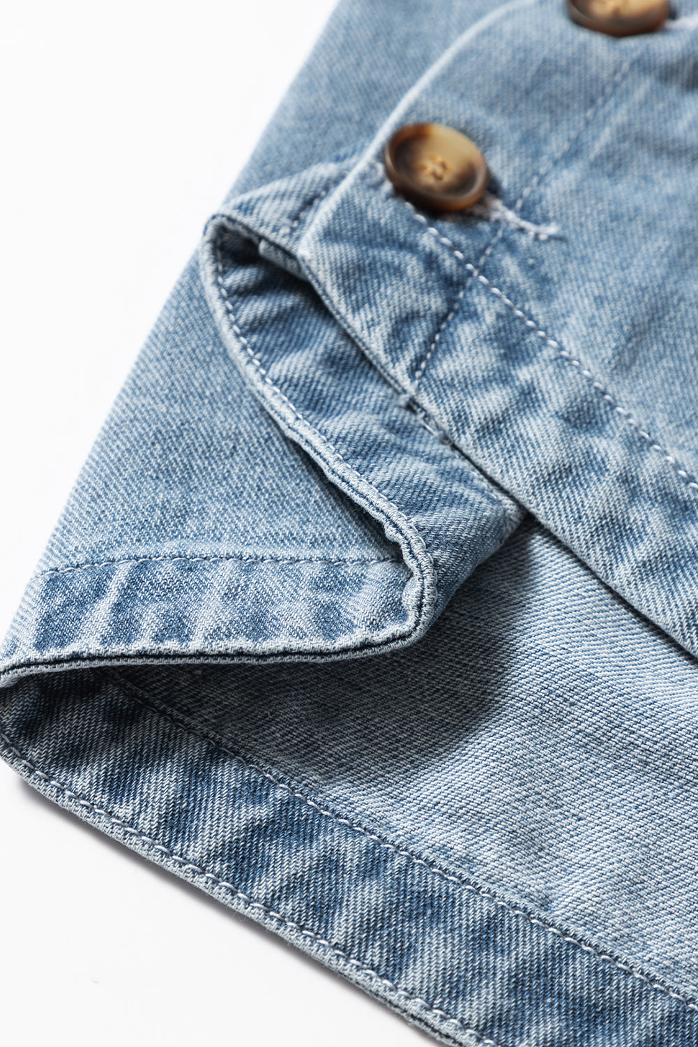 Dusk Blue Side Pocket Buttons Denim Jacket