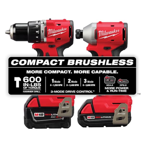 Milwaukee M18 18V Brushless Hammer Drill Combo Kit